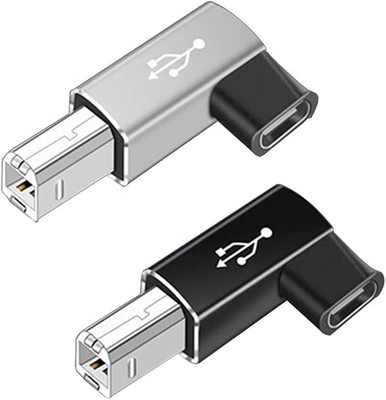 USB C Female to Midi 90 Degree Adapter, 2Pack Female USB C to Male USB B Printer