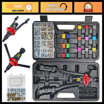 16'' Professional Rivet Nut Tool Kit - Lever-Style Nutsert Tool with 15 Mandrels
