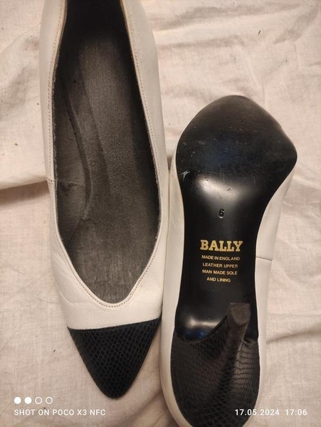 Women Bally Heels Black Leather 37 #5KNF