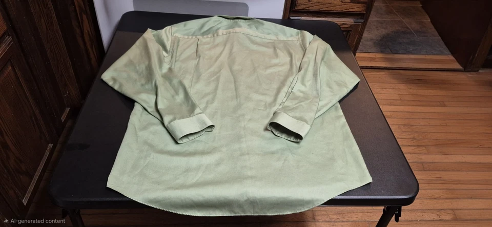 Мужская размер 16,5/34/35 зеленый Geoffrey Beene кнопка спереди рубашка - Изображение 2 из 4