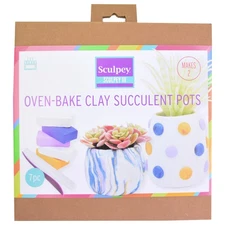 Sculpey III Oven Bake Clay Kit-Succulent Pots, Makes 2