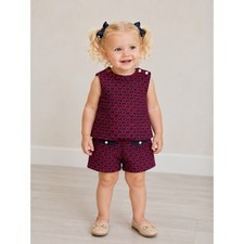 Janie and Jack Jacquard Patterned Sleeveless Shorts Set 2T/18-24 Equestrian Baby