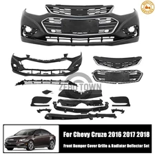 Front Bumper Cover Assembly Grille Kit For 2016 2017 2018 Chevy Cruze 13PCS