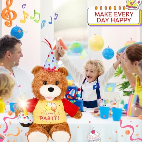 Singing Dancing Teddy Bear with Light Up Candle Playing Happy Birthday Song – - Picture 3 of 7