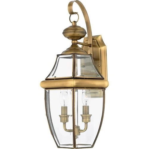 Newbury - 2 Light Large Wall Lantern - 20 Inches high-Polished Brass Finish - Picture 5 of 9