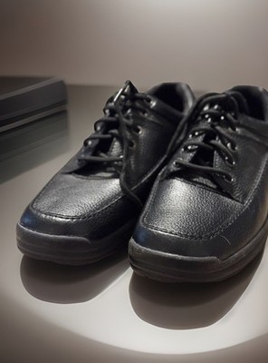 Thom McAn Norbert Black Oxford Leather Lace-Up Shoes  8w Workwear Caviar Unisex