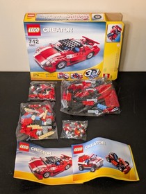 LEGO 5867 CREATOR 3-in-1 Super Speedster Red Car 278 pcs age 7-12 Retired NOB