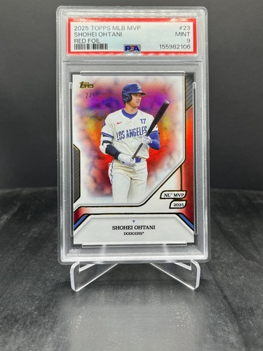 2025 Topps MLB MVP Collection Shohei Ohtani 2025 NL MVP Red Foil 2/5 PSA 9 #23