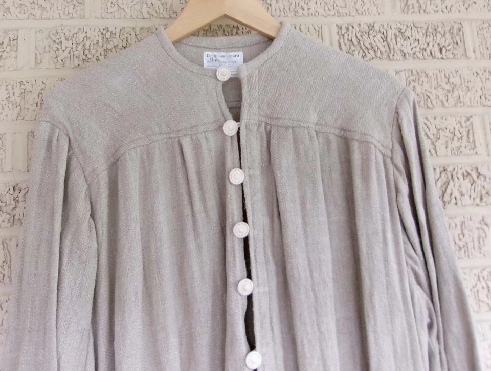18th Century Nightgown Night Shirt Yoke Dress Homespun Linen Chemise Prairie SCA - Image 2 of 4