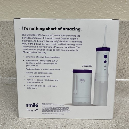 Smile Direct Club COMPAC WATER FLOSSER Cordless Portable Oral Irrigator w/2 tips - Picture 2 of 4