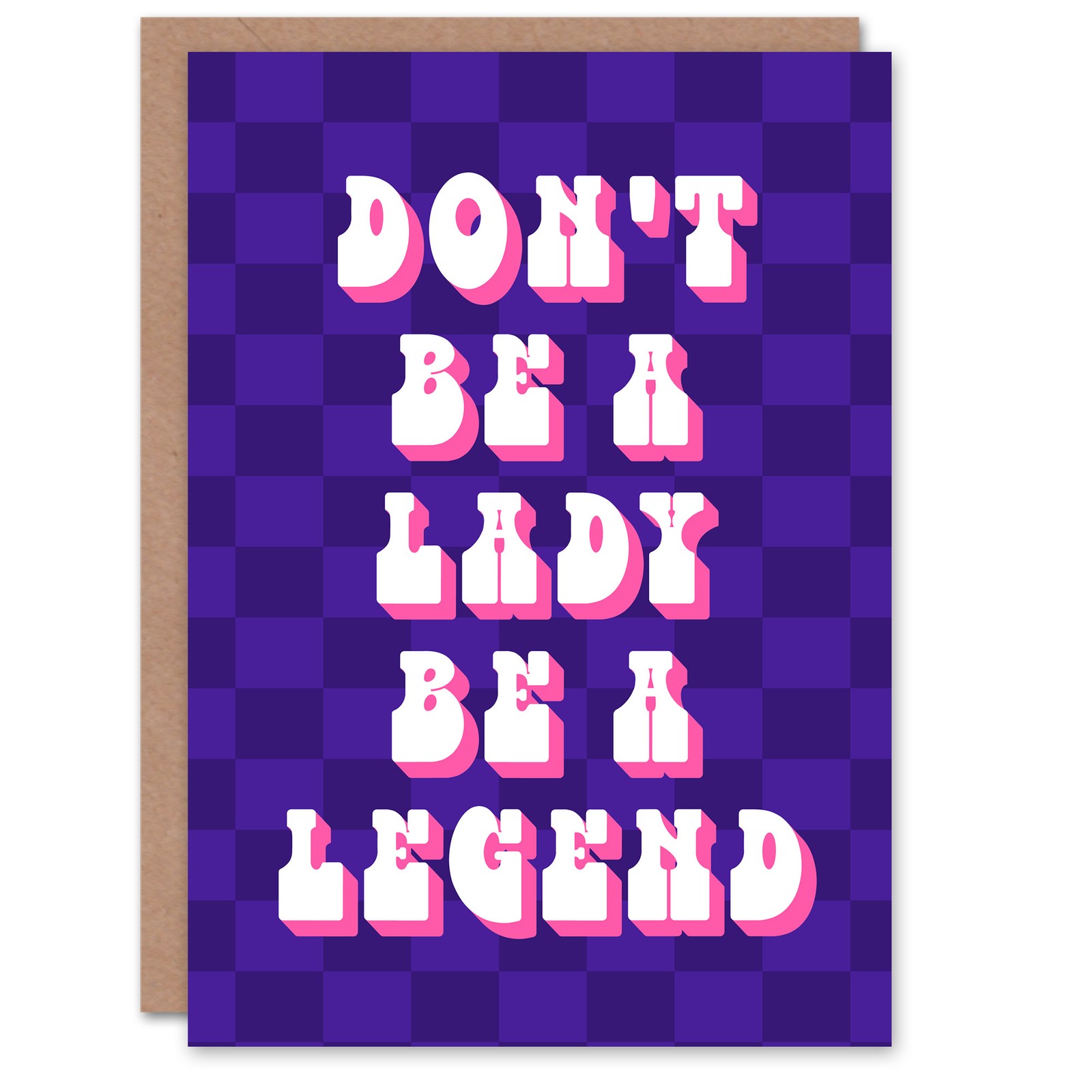 Be A Legend Not A Lady Retro Purple Pink Funny Greeting Card