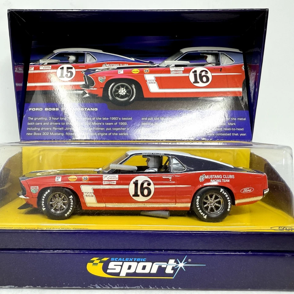 Scalextric C2402 Ford Mustang 1969 Red Diecast 1/32 Slot Car Limited Edition - Image 3 of 4