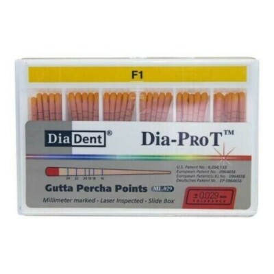 DiaDent Tapered Dia-PRO T Gutta Percha Points ML.029 All Sizes 60/Box