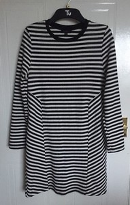 black and white striped jumper dress
