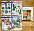 Lot of 5 Uncut Sewing Patterns for Purses Tote Bags Handbags Shopping Bags