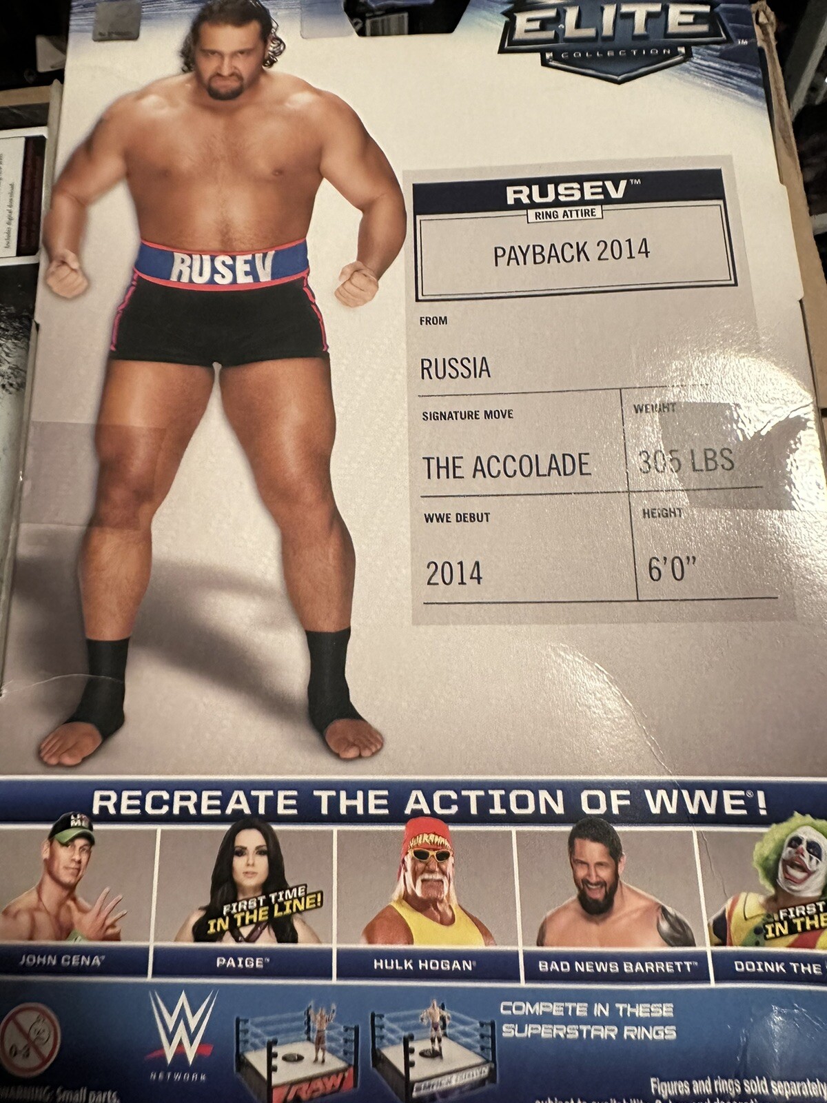WWE Elite Collection Series #34 -Rusev Action Figure Dmg Box