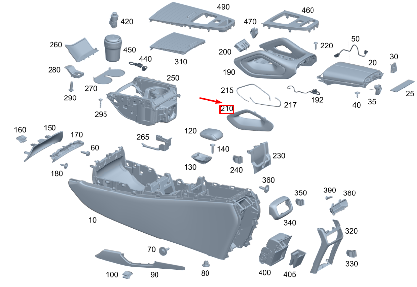NOUVEAU MERCEDES-BENZ GLE W167 CONSOLE CENTRALE DROIT TRAPINE A16768920008T92