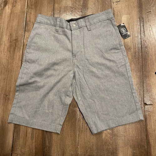 Volcom Vmonty Gray 4 Pocket Mens 28 Zip Button Casual Stretch Chino Shorts NWT - 第 1/9 張圖片