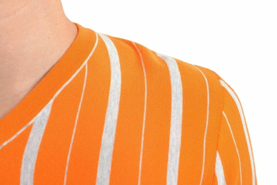 Suéter ligero Kiton Napoli para hombre a rayas cuello en V EE. UU. S IT 48 Foto 4 de 4