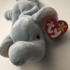 1995 Ty Beanie Baby Peanut the Elephant With Tag Cover Also Tush Tag