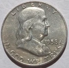 1958d UNC Silver FRANKLIN 1/2$ NICE WHITE COIN
