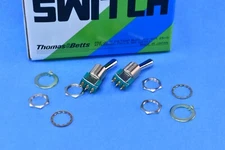 2 Alco Toggle Switch SPDT Panel Mount Wire Lug Long Bat Actuator 6A 125VAC 28VDC