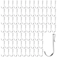 80 Pcs J Hook for Wire Shelving Hooks Stainless Steel Hanger Clip on Metal Wi...