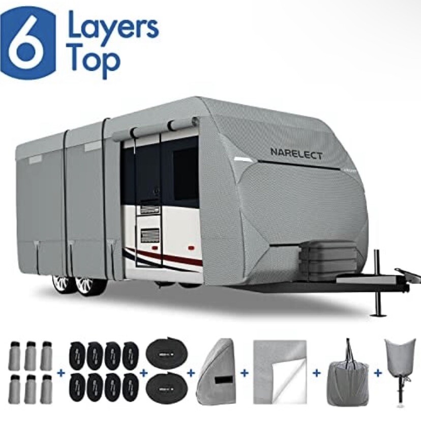 Narelect Travel Trailer RV Cover SPF50+ Ripstop Camper Cover Extra