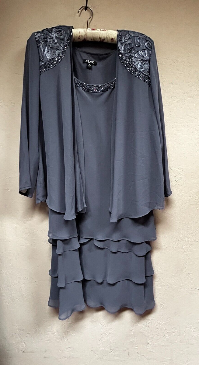 SLNY Fashions Women's Two Piece Embellished Chiffon Jacket