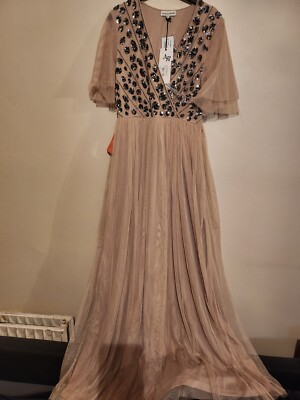 Amelia Rose Ladies Embellished Maxi Dress, Size Uk10 UK