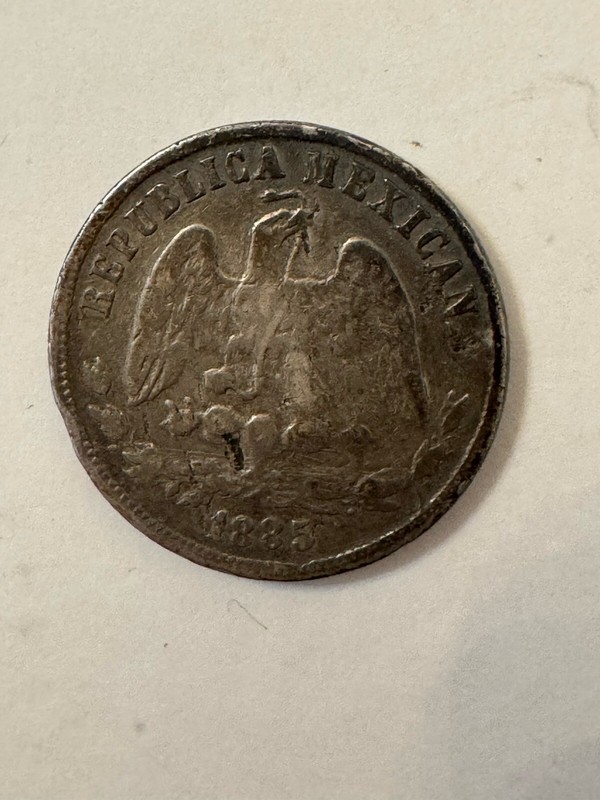 1885-Pi H. 902.7 Republica Mexicana  50 Centavos Coin  (.903 Silver)  F-VF