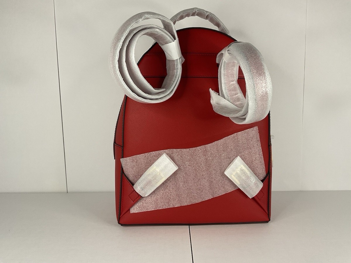 MK Michael Kors Red Sheila Medium Leather-Look Backpack Michael Kors Sheila Medium Frnt Pocket Faux Saffiano Leather  main image 3