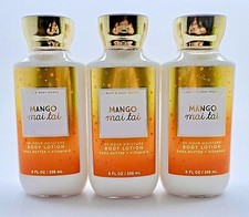3 BATH  BODY WORKS MANGO MAI TAI 24 HOUR MOISTURE BODY LOTION SHEA BUTTER 8 oz