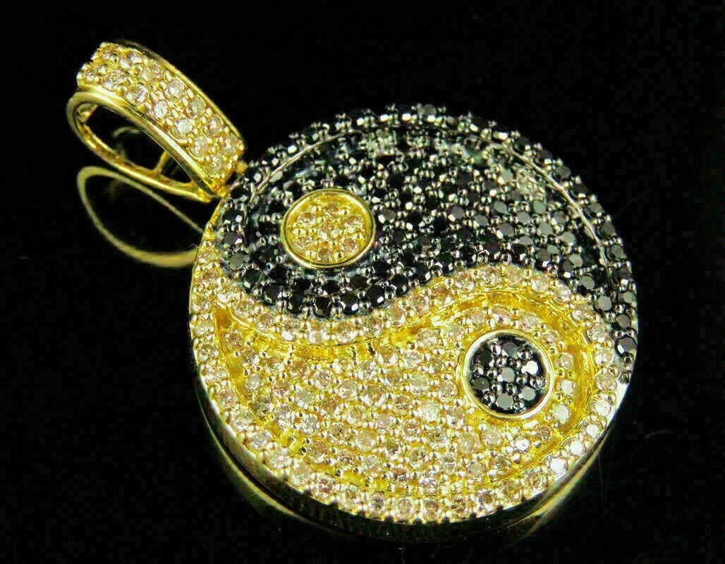 14K Gold Diamond Yin & Yang Necklace Charm