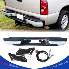 Complete Chrome Rear Bumper For 1999-2007 Chevy Silverado Gmc Sierra 1500 2500