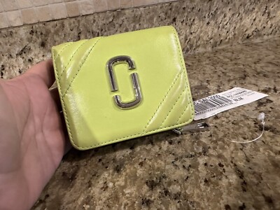 Marc Jacobs The Glam Shot Mini Compact Wallet Green Glow One