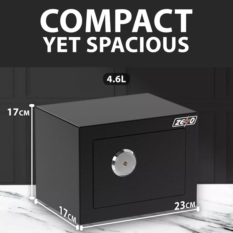 FIREPROOF STEEL SAFE SECURITY HOME OFFICE MONEY CASH SAFETY BOX WITH KEY UK - Image 3 of 4