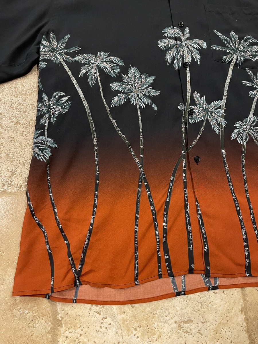 【CELINE】セール!ボーリングシャツ PALM TREE Celine Sequin-Embellished Palm Trees Printed Degrade Shirt