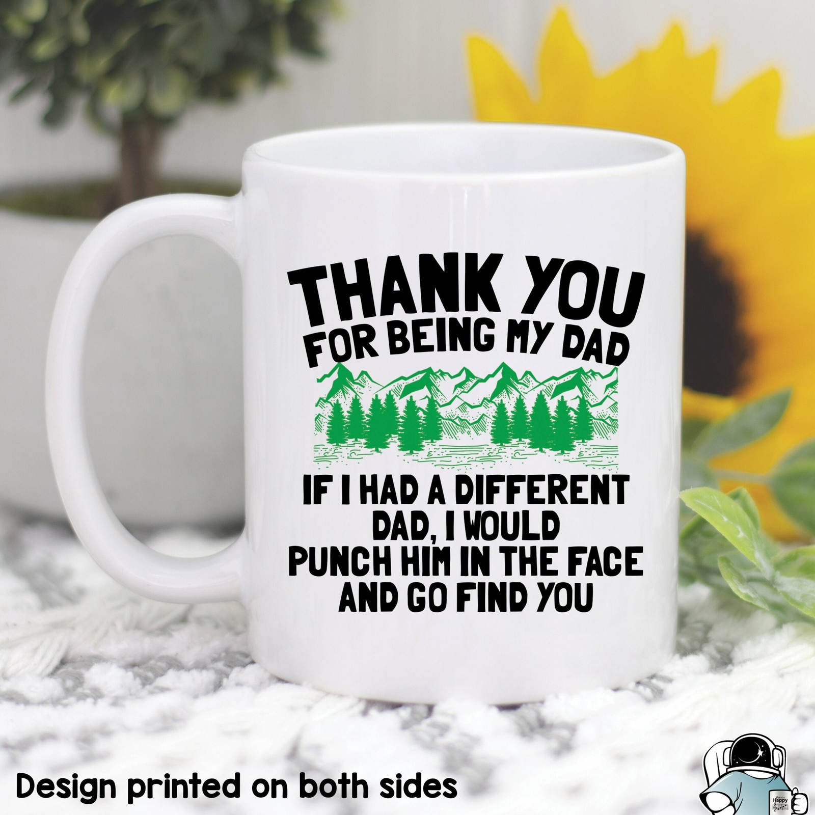 Funny Father's Day Gift Mug - Punch Him In The Face Design for Dad