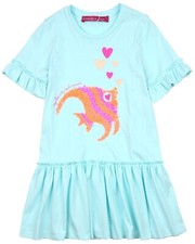 AGATHA RUIZ DE LA PRADA Girl's Jersey Dress with Fish Applique, Size 6