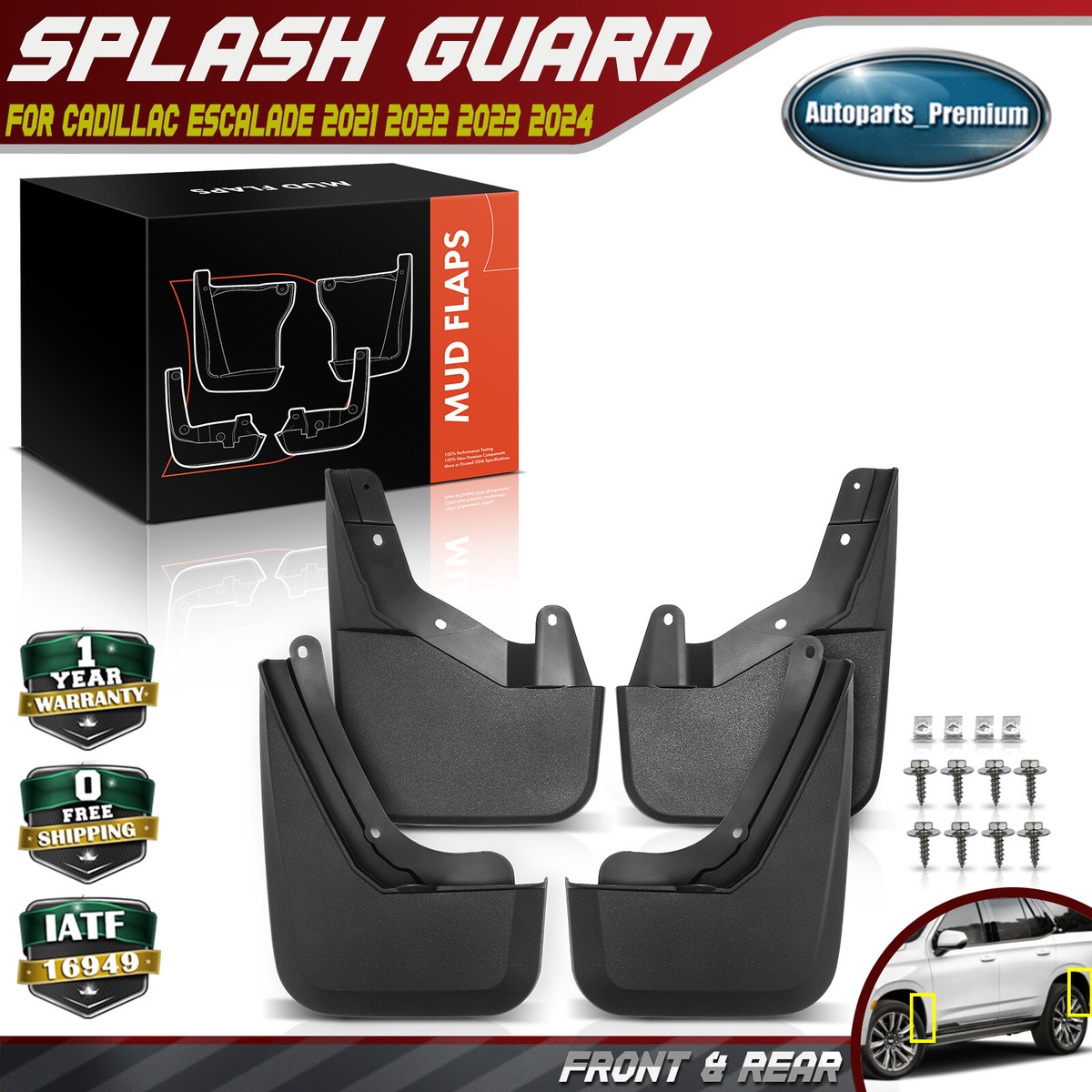 A-Premium 2 Pcs Black Universal Splash Guards Mud Flaps Mudflaps - View #5