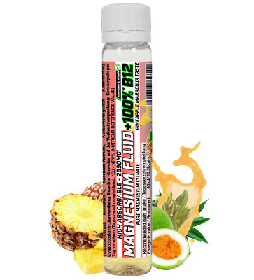 Magnesium Fluid + Vitamin B12 25 ml flüssig Trinkampulle Magnesiumcitrat liquid