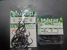 MUSTAD DEMON PERFECT CIRCLE HOOK 3XSTRONG /ULTRAPOINT 39950NP-BN 25 PK AND 10 PK