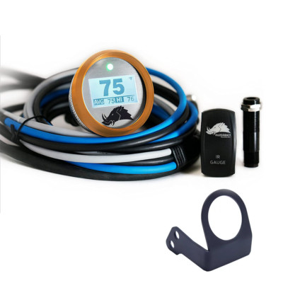 Razorback Belt Temperature Gauge & Mount For 14-18 Polaris RZR 4 Seater - Orange