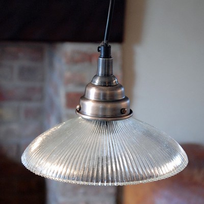 Carnaby Vintage Retro Glass Holophane Style Reproduction Ceiling