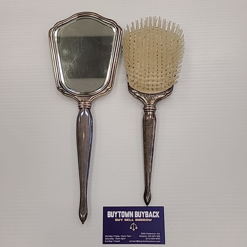 International Sterling Silver Hand Mirror & Hair Brush Vanity Dresser