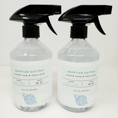 Lot of 2 Commonwealth Soap Co Egyptian Cotton Room & Linen Spray 17.5