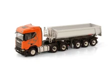 for WSI FOR SCANIA R NORMAL CR20N 6X4 TIPPER TRAILER HALFPIPE-3 AXLE 1/50 Model