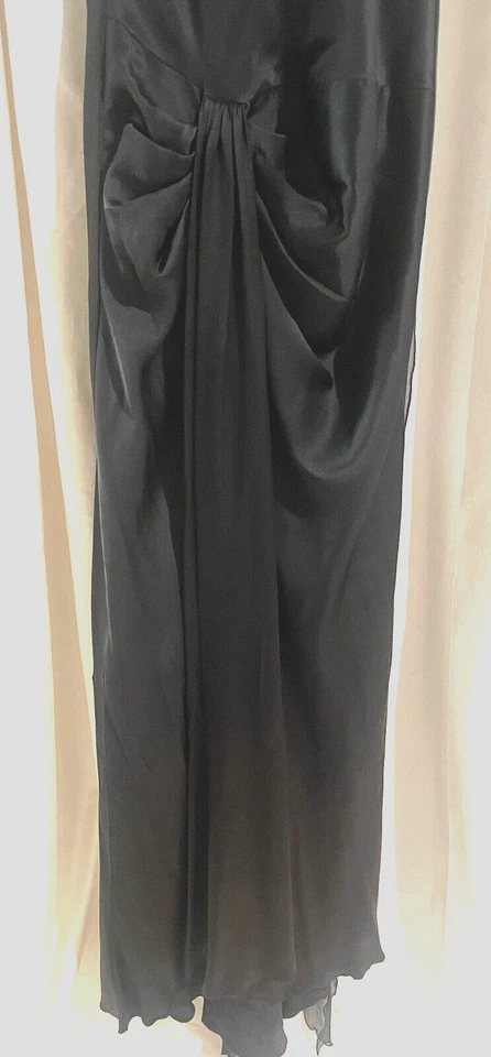 DINA BAR-EL BLACK SILK DRESS GOWN DRESS IMMACULATE CONDITION SIZE SM - Image 3 of 4