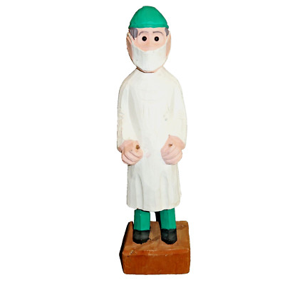 VTG Romer Hand Carved Wood Doctor Surgeon Figurine Made in Italy